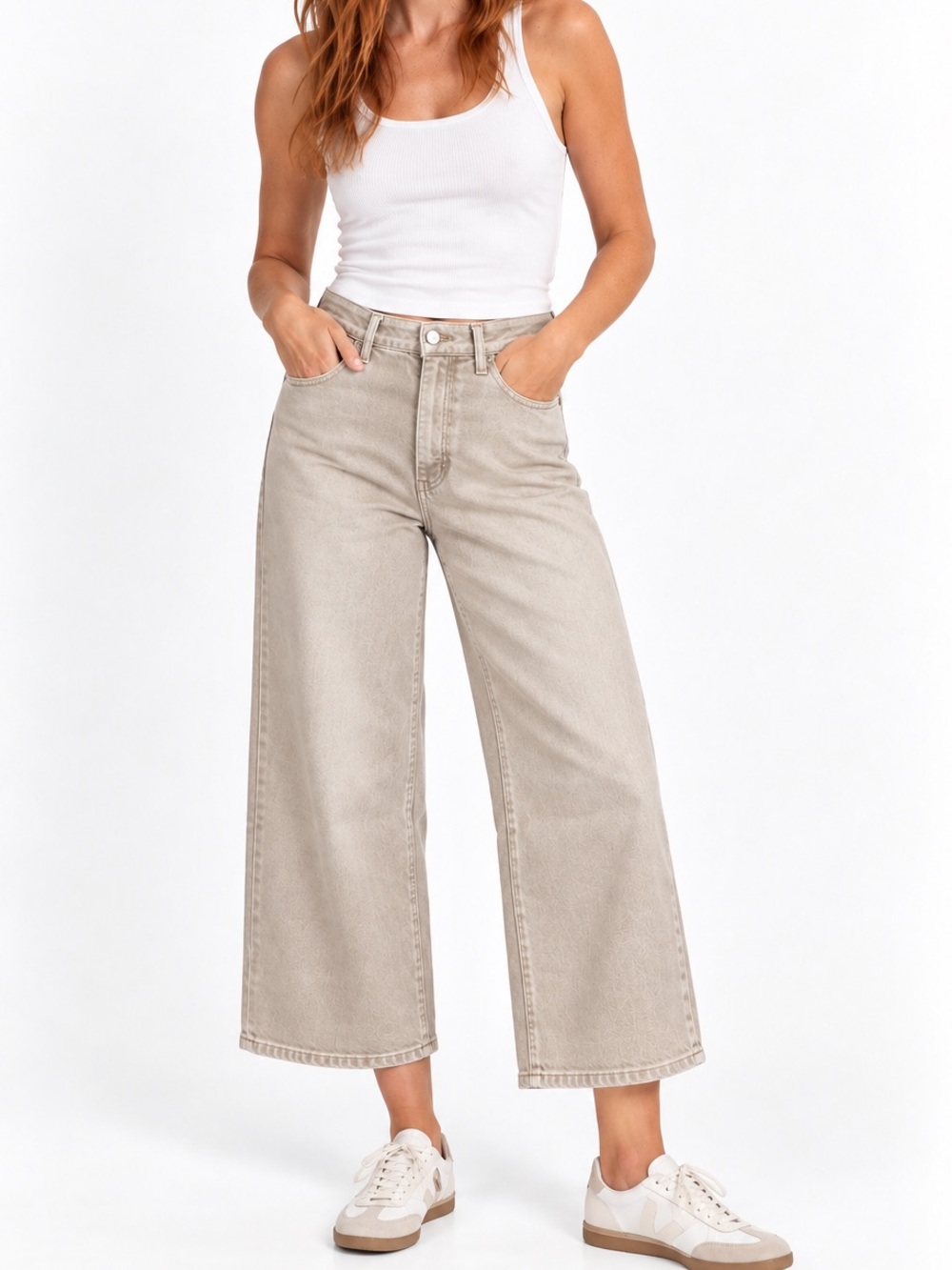 KanCan Ultra High Rise Cropped Wide Leg Jeans NWT